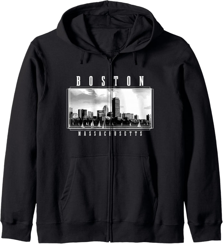 Boston Skyline Massachusetts Pride Vintage Boston Kapuzenjacke