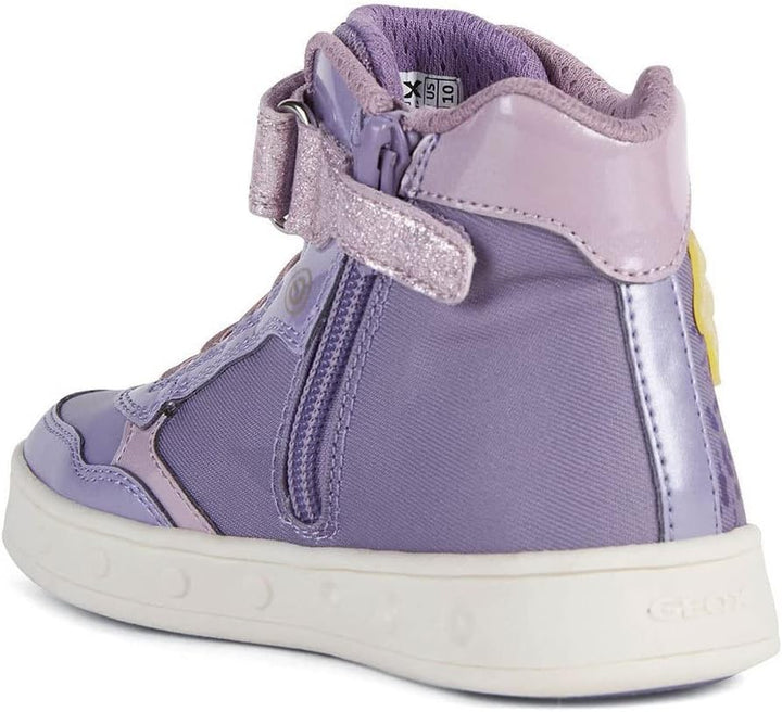 Geox Mädchen J Skylin Girl G Sneaker 35 EU Lilac Yellow, 35 EU Lilac Yellow