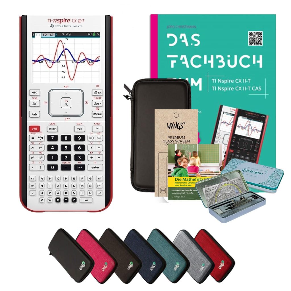 Streberpaket: TI Nspire CX II-T (ohne CAS) + SafeCase Schutztasche + Garantieverlängerung auf 60 Mon