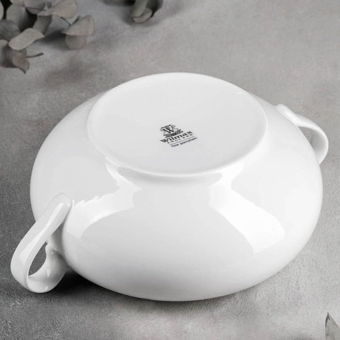 Wilmax - Suppenterrine mit Deckel - 2800ml - Vase aus Porzellan - weiss - Hitzebeständige Terrine -