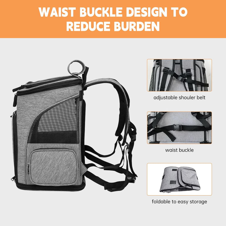 Haustier Rucksack Hunderucksack bis 10kg Katzenrucksack Faltbar und Erweiterbar Katzentransportbox K