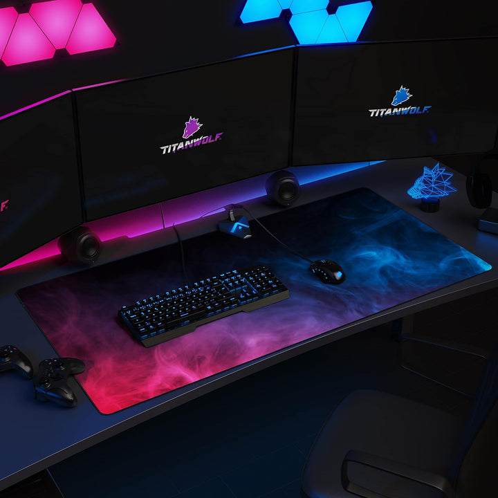 CSL - Übergrösse Mauspad Gaming Titanwolf 1200x600mm - XXXL Mousepad gross - Tischunterlage Large Si