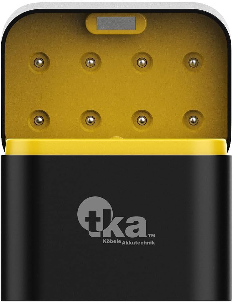 tka Köbele Akkutechnik Li Ion Ladegerät: 8er-Set Li-Ion-Akkus Typ AAA, mit USB-C-Ladebox, 1300 mWh,