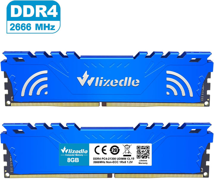 DDR4 2666MHz Desktop Memory RAM 16GB Kit (2x8GB) CL19 U-DIMM Wlizedle PC Computer Arbeitsspeicher PC