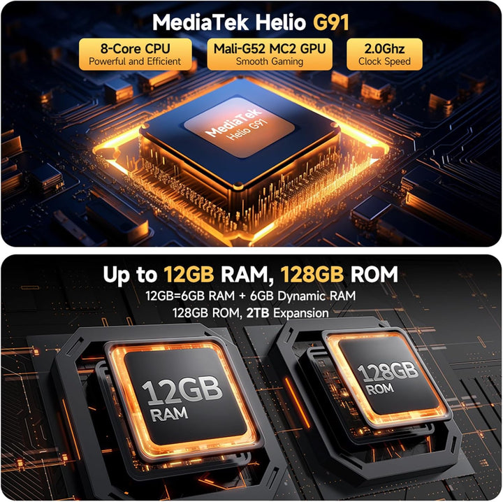 Ulefone Armor X32 Outdoor Smartphone 2025, MTK G91 48MP+20MP Nachtsicht 12GB+128GB/2TB SD 5,65" Corn
