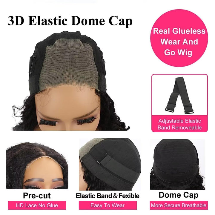 Wear and Go Glueless Perücke Pre Cut 4x4 HD Lace Front Wigs Human Hair Curly Human Hair Wig For Blac