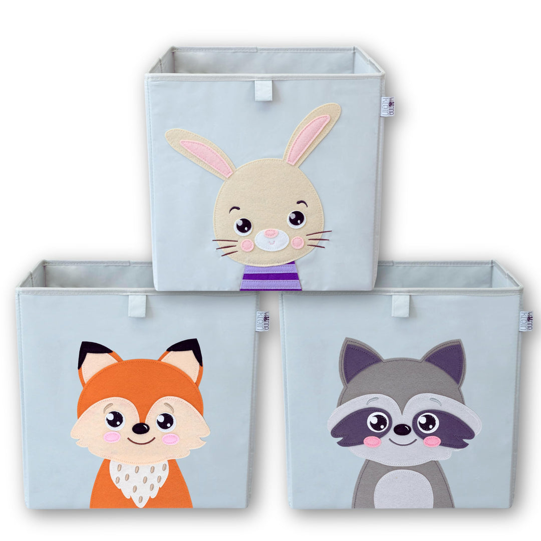 wonneklein Aufbewahrungsbox Kinder - Spielzeugkiste mit Tiermotiv - Ordnungsbox für Kallax Regal - K
