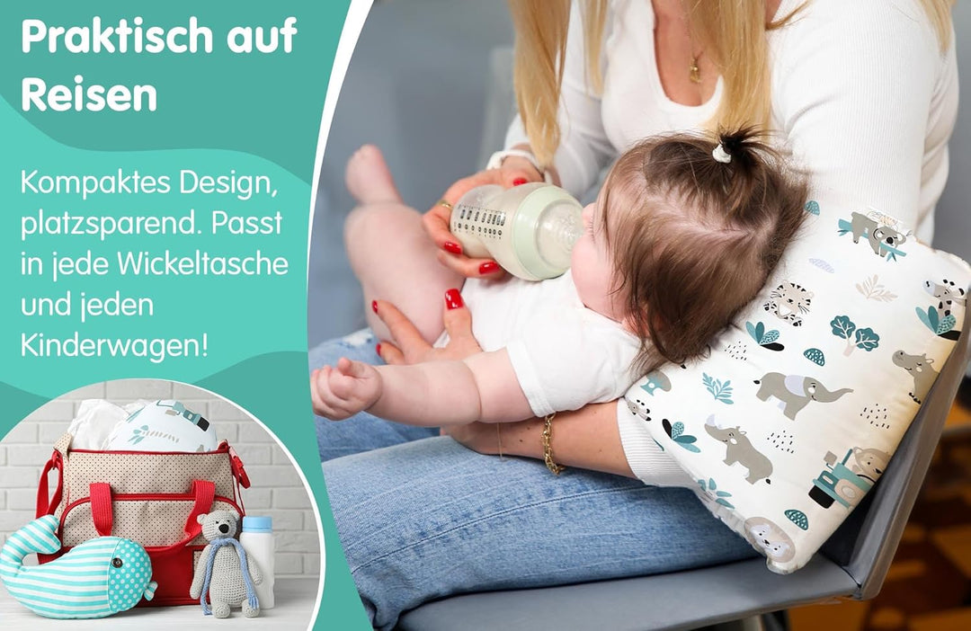 Stillkissen klein Breastfeeding und Nursing Pillow für unterwegs 20 cm - Stillmuff Armkissen und Lag