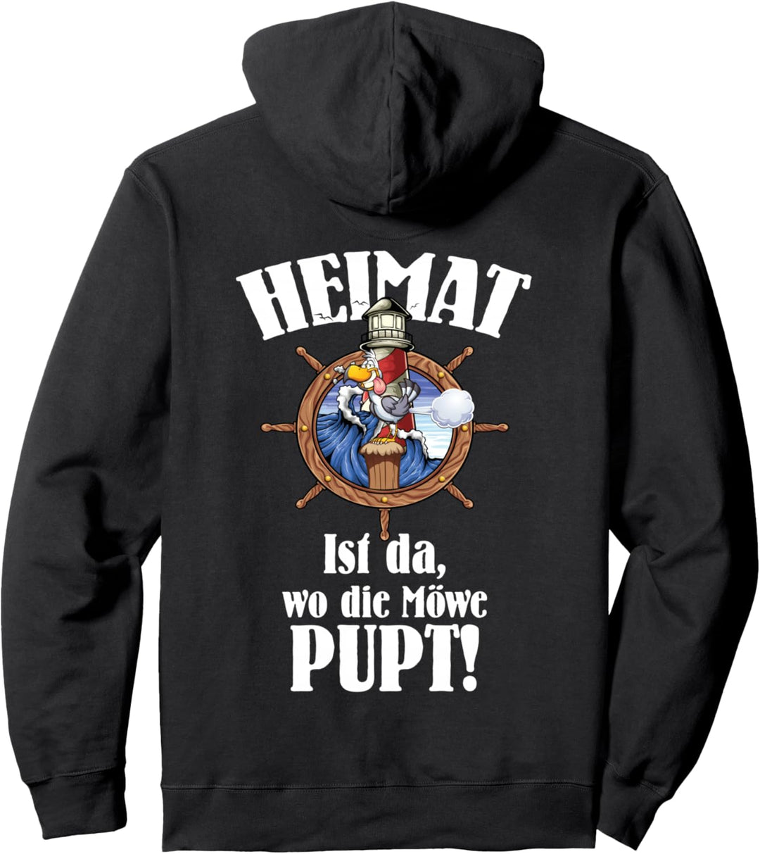 Norddeutsche Sprüche Heimat Ist Da Wo Die Möwe Pupt Moin Pullover Hoodie