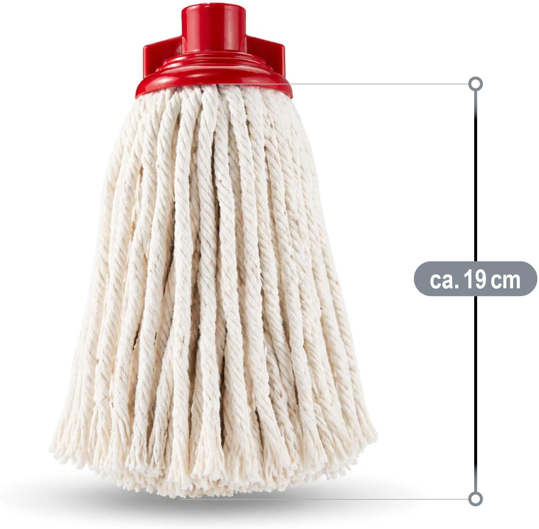 com-four® 3 Mopp Ersatzköpfe aus Baumwolle – Wischmopp Ersatz für Bodenwischer – saugfähige und wasc