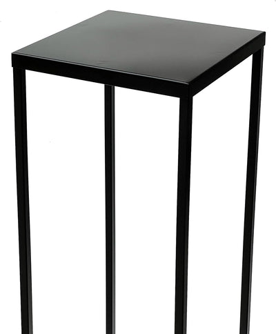 DanDiBo Blumenhocker Metall Schwarz 100 cm Eckig Blumenständer Beistelltisch FRA-006 Blumensäule Mod