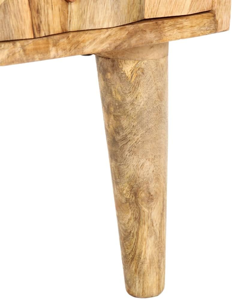 vidaXL Mangoholz Massiv TV Schrank mit 2 Türen 2 Fachböden Lowboard TV Möbel Sideboard Fernsehtisch