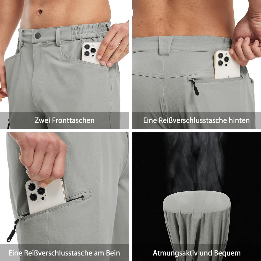 Kurze Hosen Herren Wanderhose Cargo Shorts Wasserabweisend Leichte Atmungsaktiv Outdoorhose Sommer S