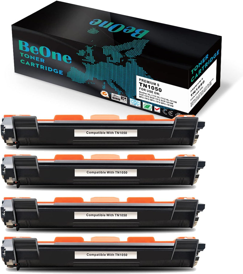 BeOne® 4X TN1050 Kompatible Tonerkartusche für Brother HL-1110 HL-1112 HL-1210W DCP-1510 DCP-1512 DC