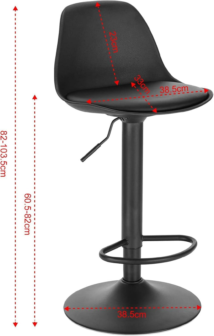 Lestarain 4 Stücke Barhocker,360°Drehbar Hocker Barstuhl mit Rückenlehne höhenverstellbar Tresenhock