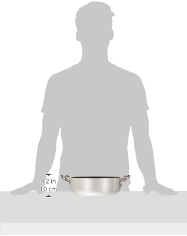 Pentole Agnelli ALSA2106S24 Stielkasserolle mit Griffen, Aluminium, Silber, 24 cm, 24 cm