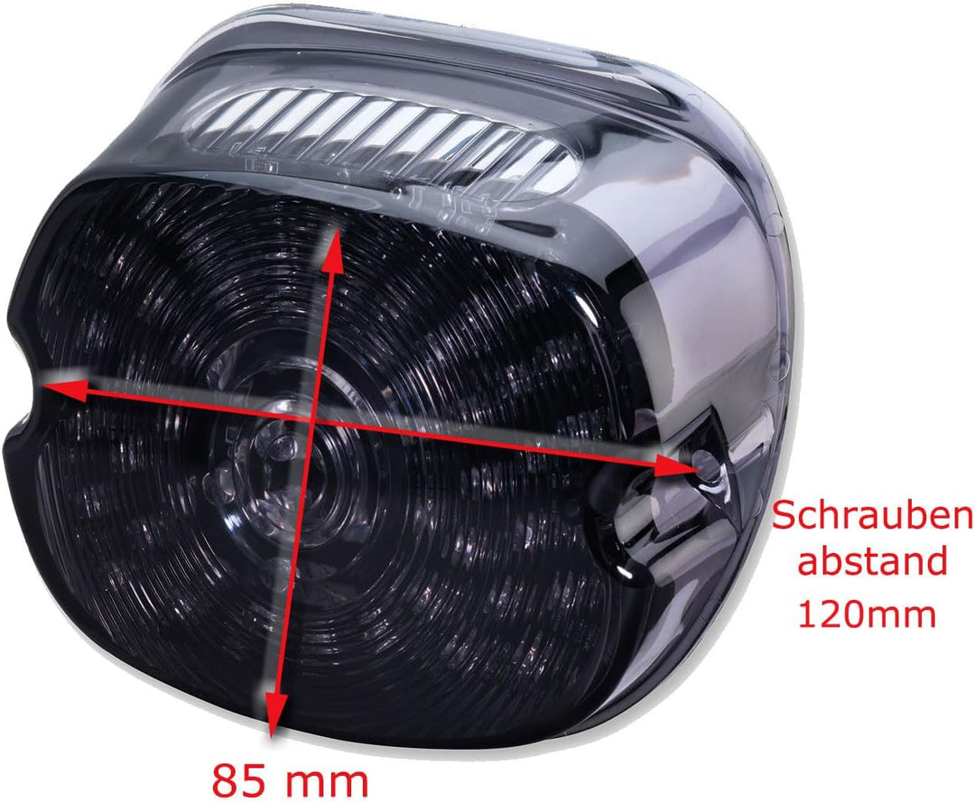 Germany Motorsports Motorrad Mini LED Rücklicht für Harley Davidson Modelle schwarz getönt e-geprüft