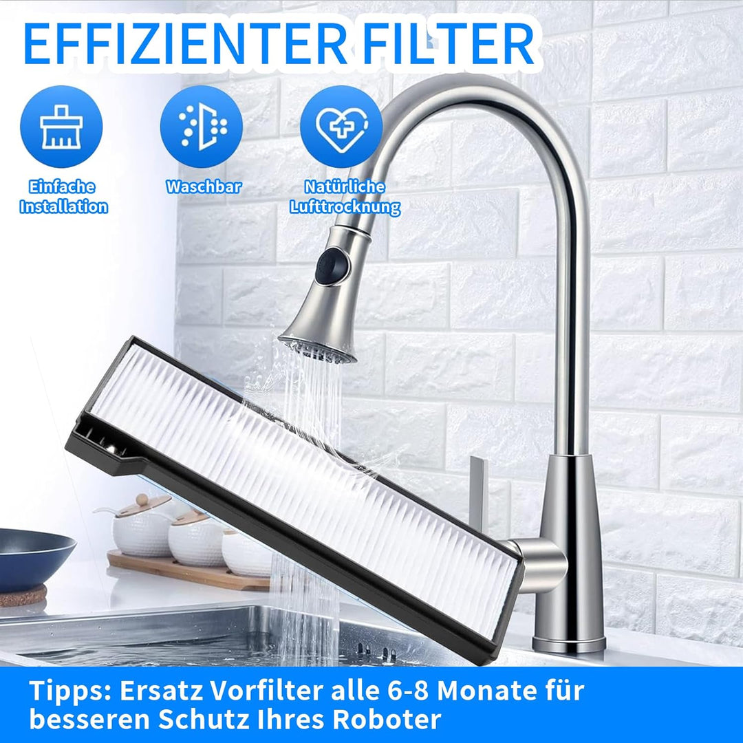 19 Stück X10 Pro Zubehörset für eufy X10 Pro Omni Saugroboter,1 Hauptbürste, 4 Seitenbürsten, 4 HEPA