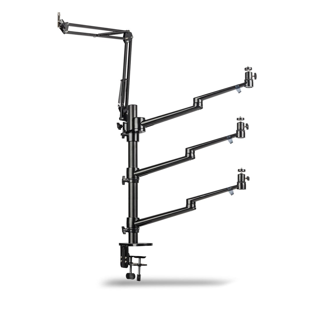 Walimex pro Flexibles Mikrofon Boom Arm Tischstativ Ständer zur Befestigung von Kamera, LED bis 2kg