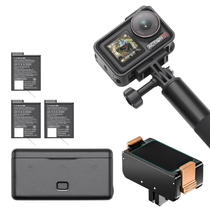 DJI Osmo Action 5 Pro Adventure Combo mit Magnethalterung, Action-Kamera 4K mit 1/1.3" Sensor, 12 St
