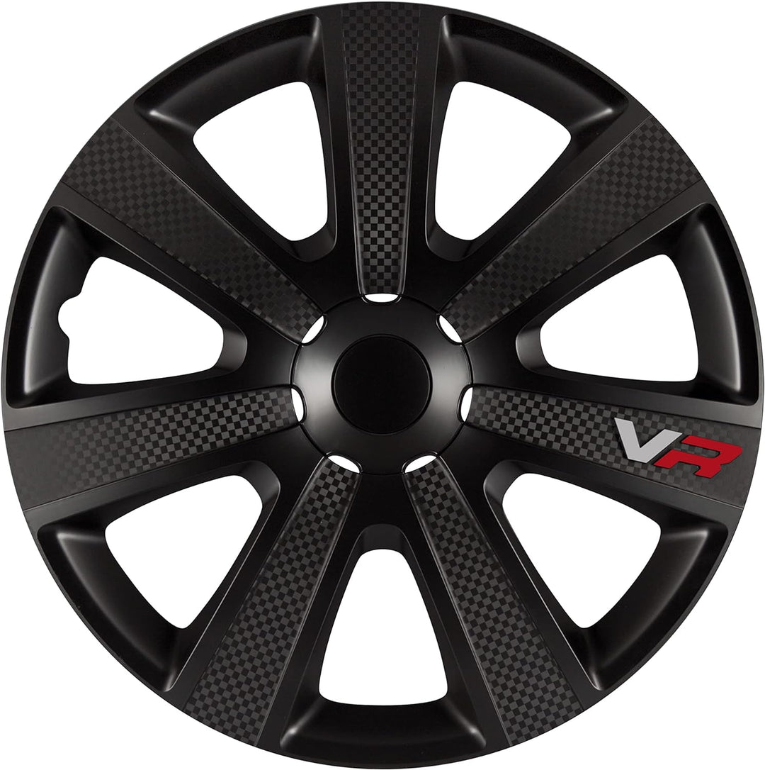 AUTO-STYLE Satz Radzierblenden VR 16-Zoll Schwarz/Karbon-Look/Logo Schwarz/Karbon-Optik/Logo 16-inch