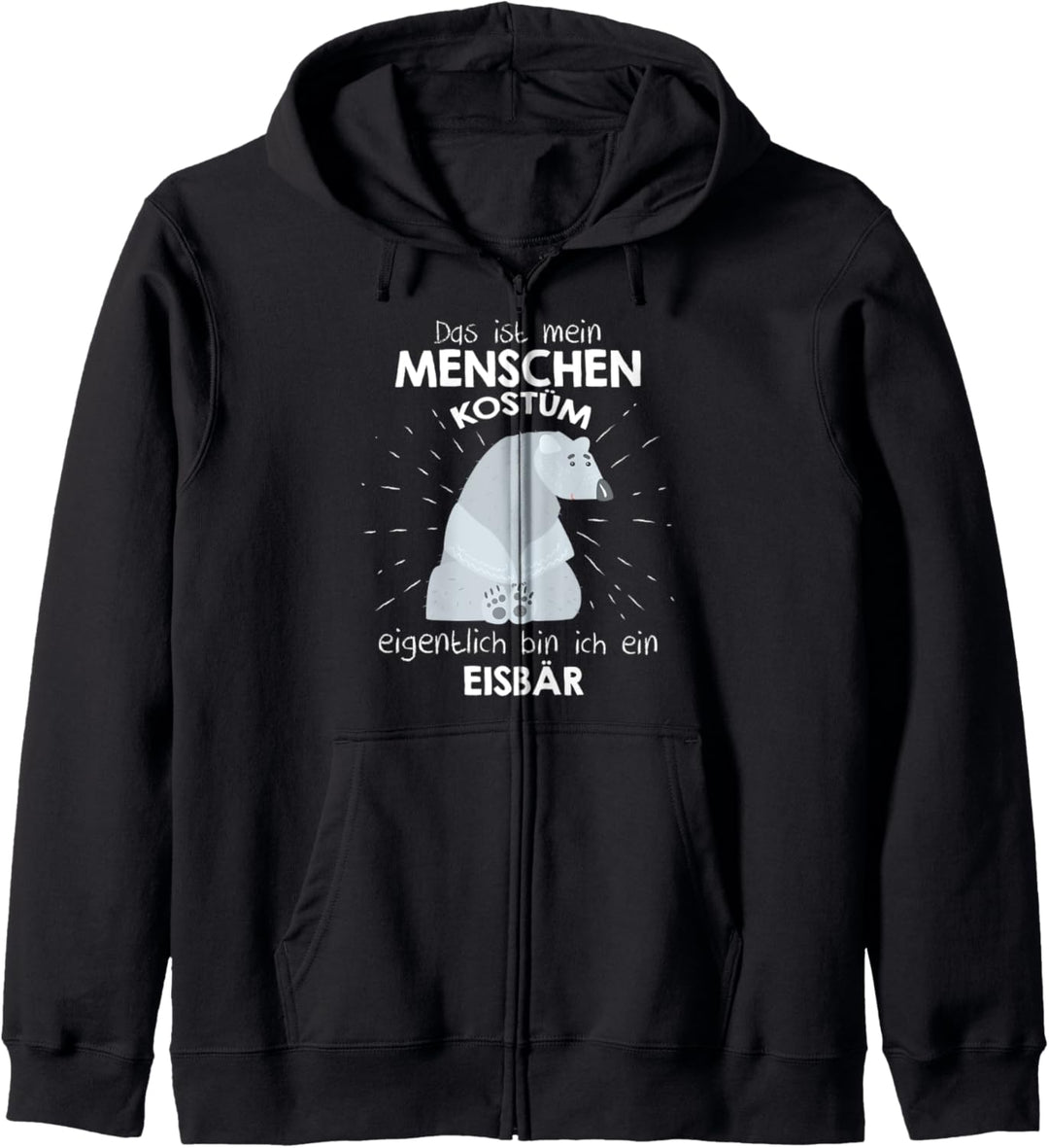 Mein Menschen Kostüm Bin ich ein Eisbär, Halloween Outfit Kapuzenjacke