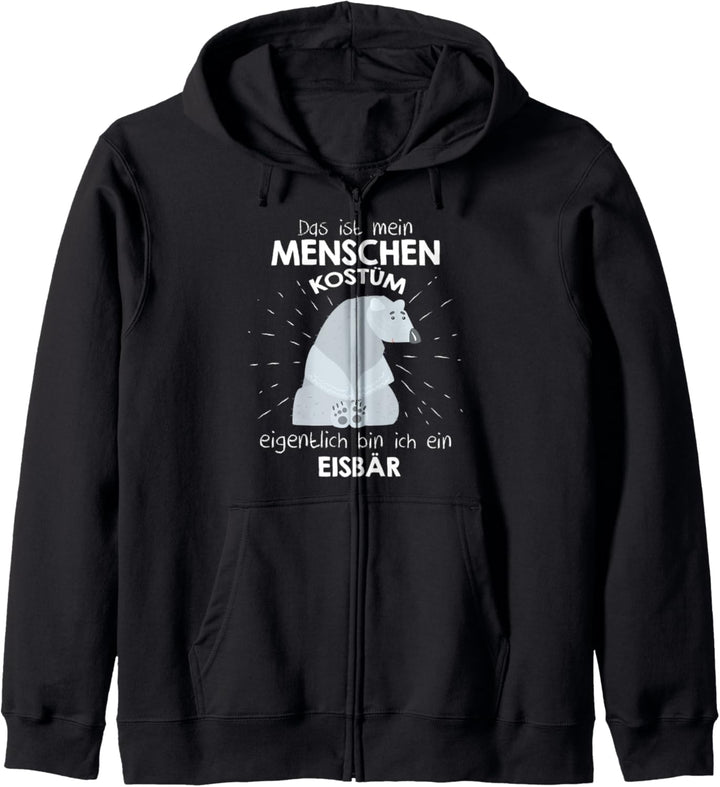 Mein Menschen Kostüm Bin ich ein Eisbär, Halloween Outfit Kapuzenjacke