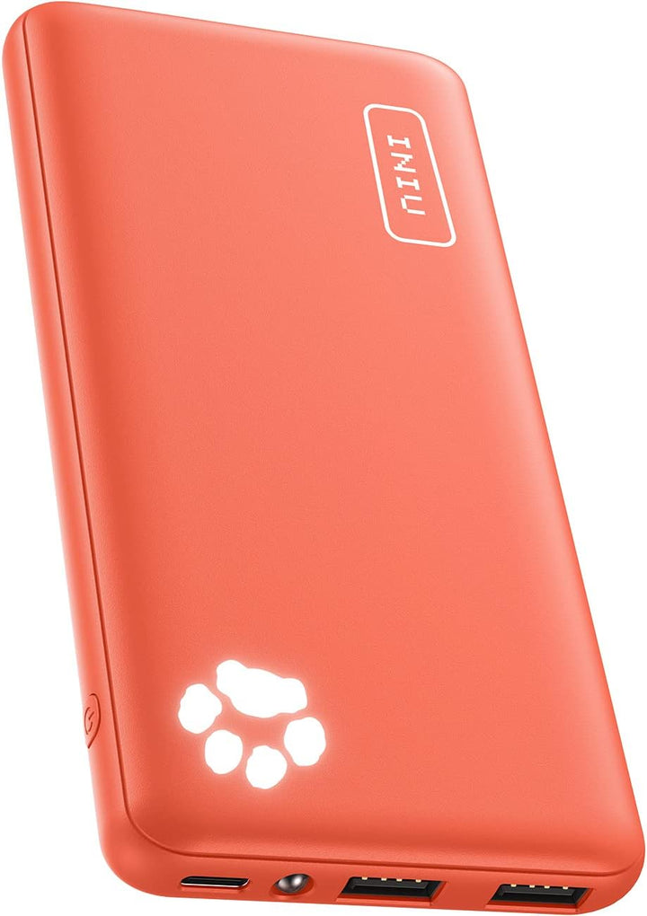 Power Bank, INIU Ultra Sottile & Leggero Powerbank 10000mAh Doppia Uscita 3A ad Alta Velocità, Porta