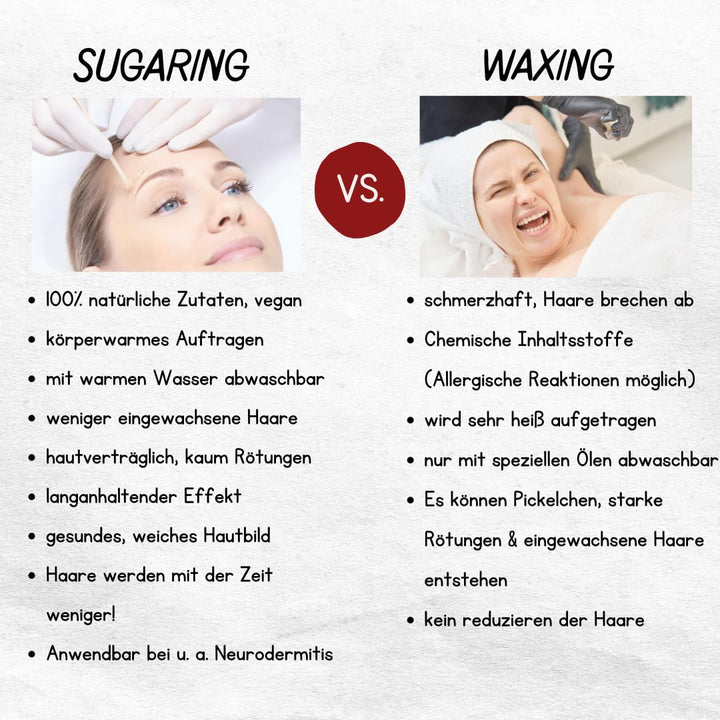 Sugaring Zuckerpaste XXL – 100% Vegan, Sanfte & Schmerzarme Haarentfernung | Zuckerwachs für Seidig