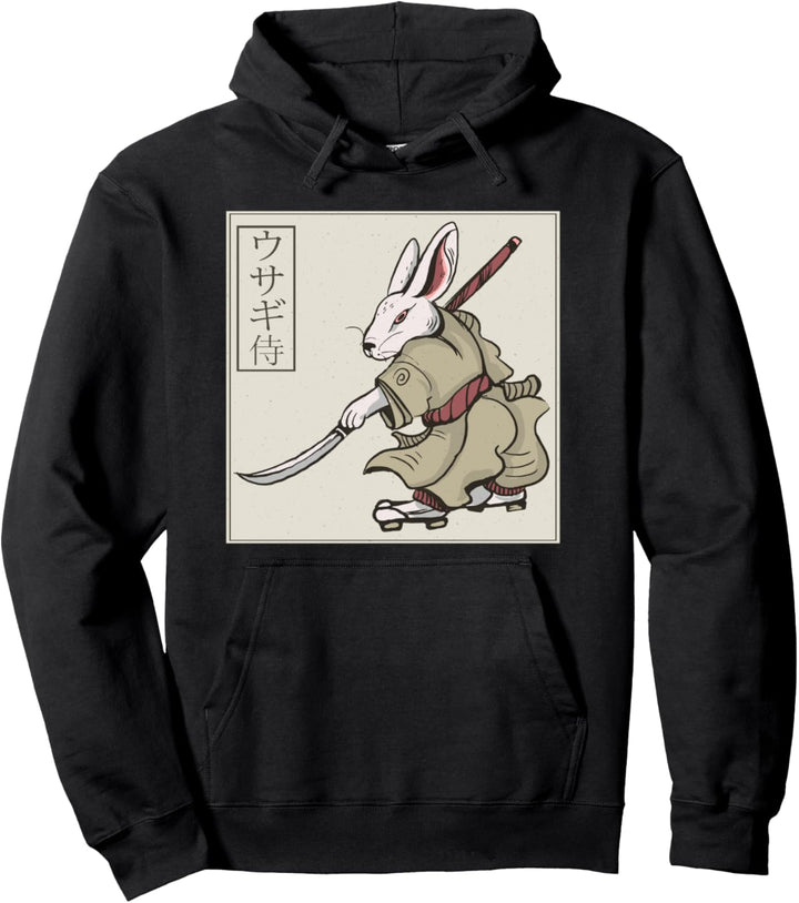 Kaninchen als Samurai-Krieger l Lustige japanische Kust Pullover Hoodie
