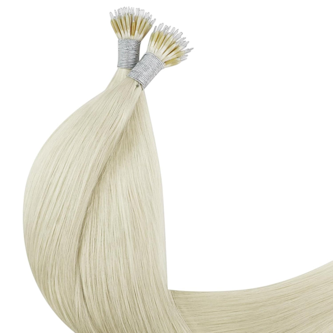 YoungSee Nanoring Extensions Echthaar Blond 50cm Nanoring Extensions Blond Nano Ring Hair Extensions