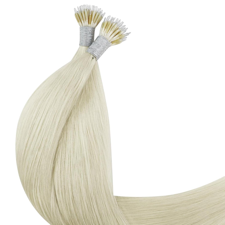 YoungSee Nanoring Extensions Echthaar Blond 50cm Nanoring Extensions Blond Nano Ring Hair Extensions