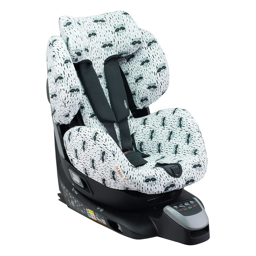 JYOKO Kids (Raccoon) Baumwollbezug kompatibel mit Maxi Cosi Recaro Zero, I-Size (Autositzbezug, Racc