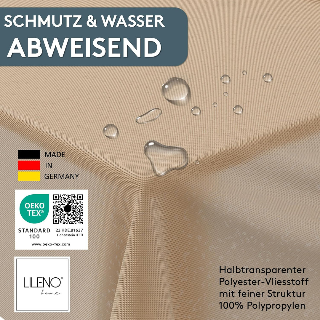 LILENO HOME Tischdeckenrolle 1,10 x 25 m - Tischdecke Beige aus Vlies - Stoffähnlich, abwaschbare Ti