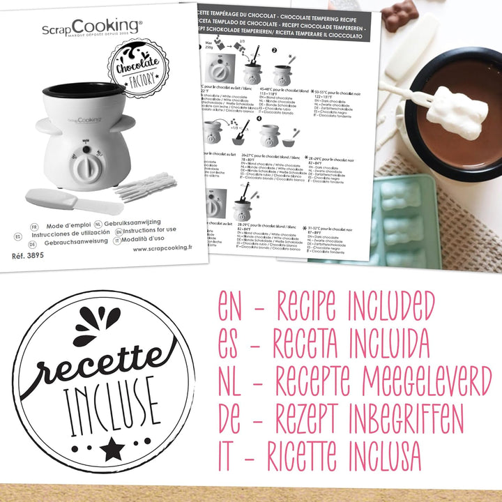 ScrapCooking - Chocolate Factory - Elektrisches Schokoladenfondue-Gerät - Für 2 bis 4 Personen - Sch