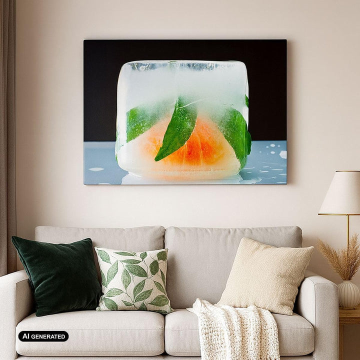 Bilder auf Leinwand 100x70cm Leinwandbild Gefroren frucht dessert bio Gross Wanddeko Bild Schlafzimm
