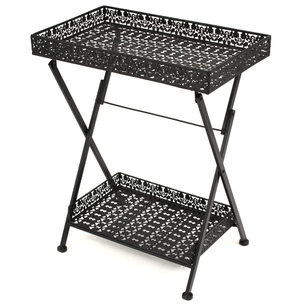 vidaXL Beistelltisch Klappbar Vintage Metall Schwarz Ablagetisch Tabletttisch