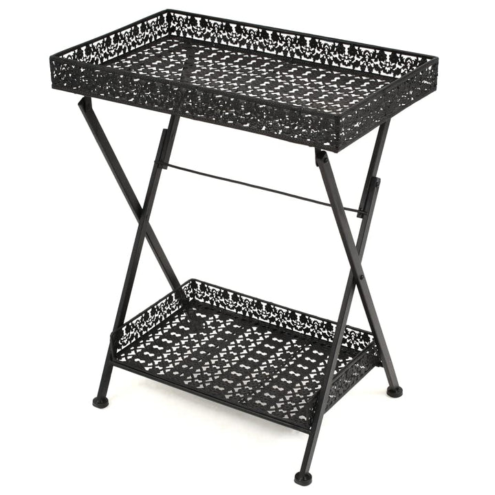 vidaXL Beistelltisch Klappbar Vintage Metall Schwarz Ablagetisch Tabletttisch