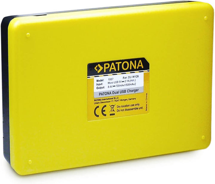 PATONA Dual Ladegerät mit 2X Akku NP-W126 Kompatibel mit Fujifilm FinePix HS30EXR, HS33EXR, HS50EXR,