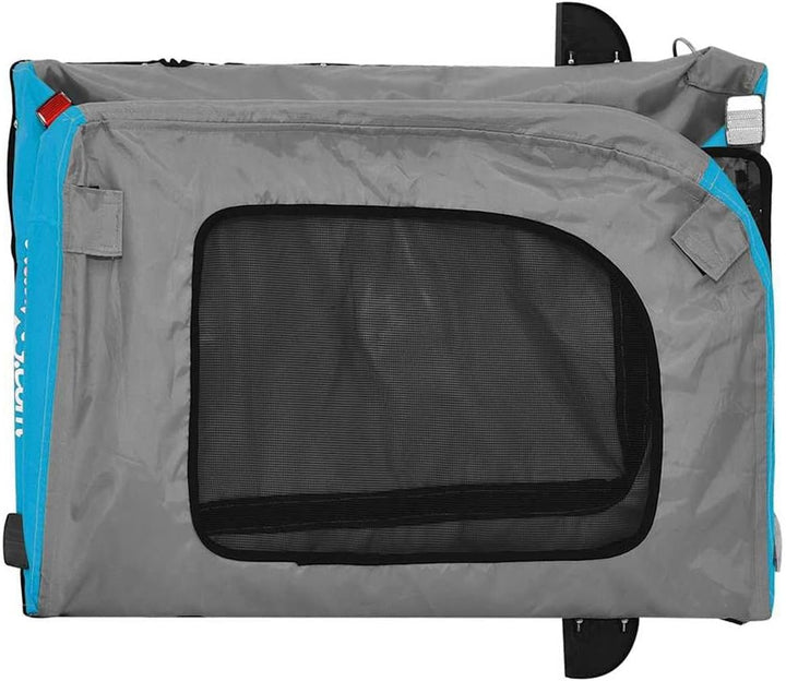 vidaXL Fahrradanhänger Hunde Schwarz und Grau Oxford-Gewebe und Eisen Blau 63 x 121 x 65 cm, Blau 63