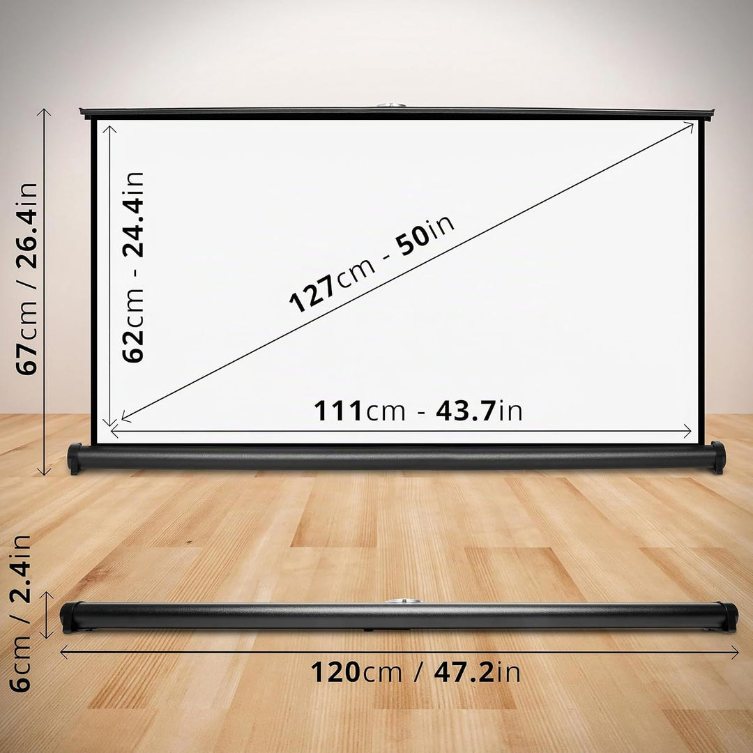 Duronic DPS50 16:9 Beamer Leinwand | 50 Zoll Projektor Leinwand | 16:9 Heimkino | Gain +1 Mobile Bea