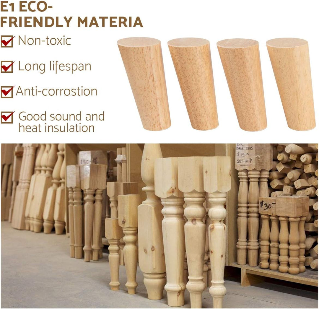 30cm Holz Möbelfüsse, Btowin 4 Stück Massivholz Tischbeine Möbelbeine DIY Ersatz mit Montageplatten