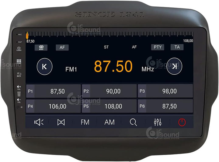 Personalisiertes Autoradio für Jeep Renegade Android GPS Bluetooth WiFi USB DAB+ Touchscreen 9" 8cor