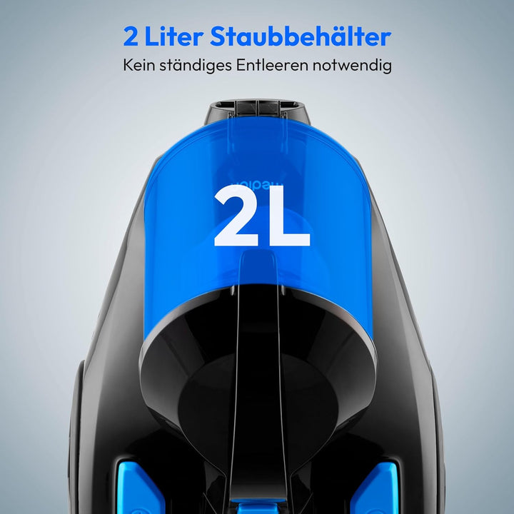 MEDION E2001 Zyklon-Staubsauger (beutellos, 800 Watt Leistung, 2 Liter Staubbehälterkapazität, 7 m A