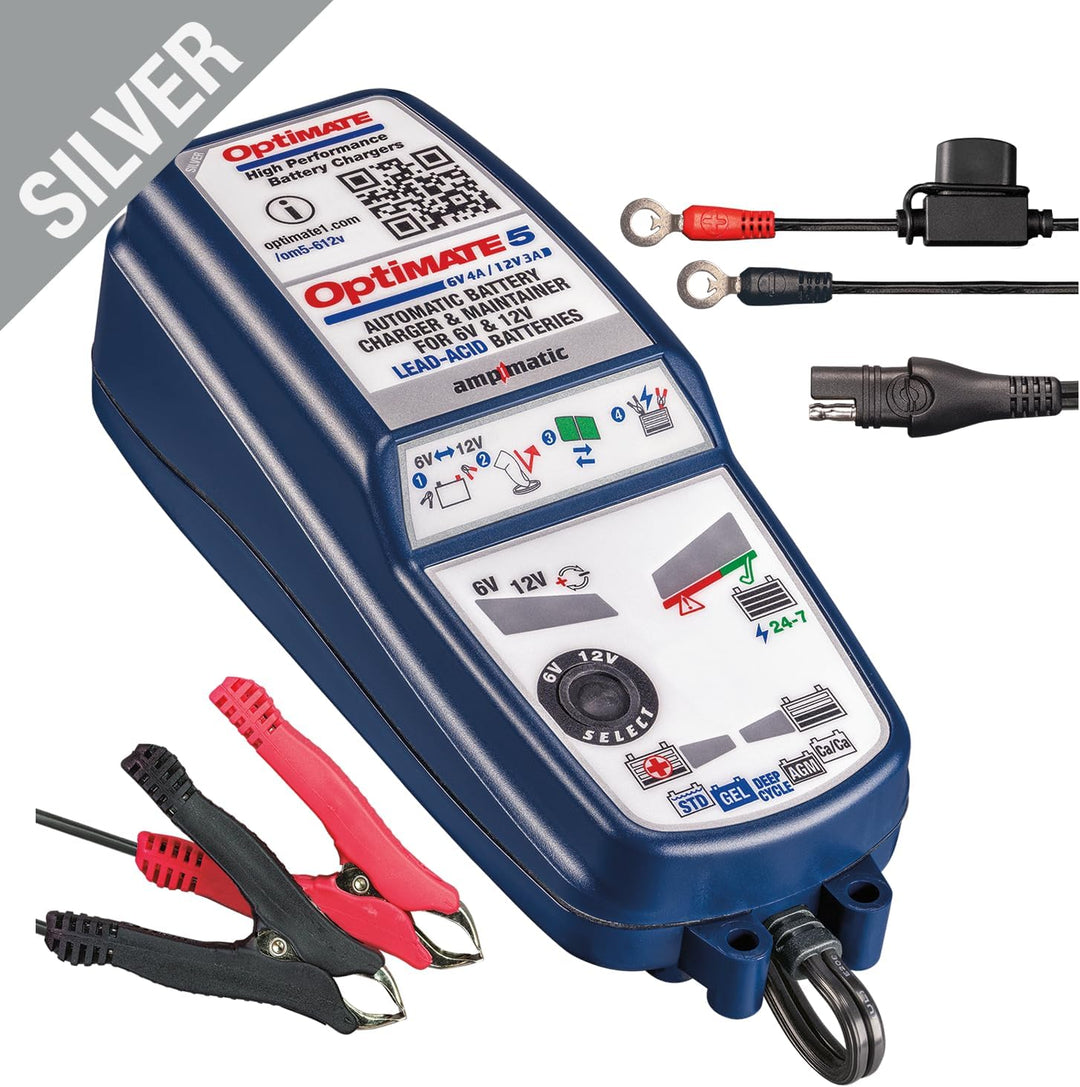 OptiMate 5 Select, TM320, 8-stufiges gekapseltes batterieschonendes 6V 4A / 12V 3A Lade- & Wartungsg