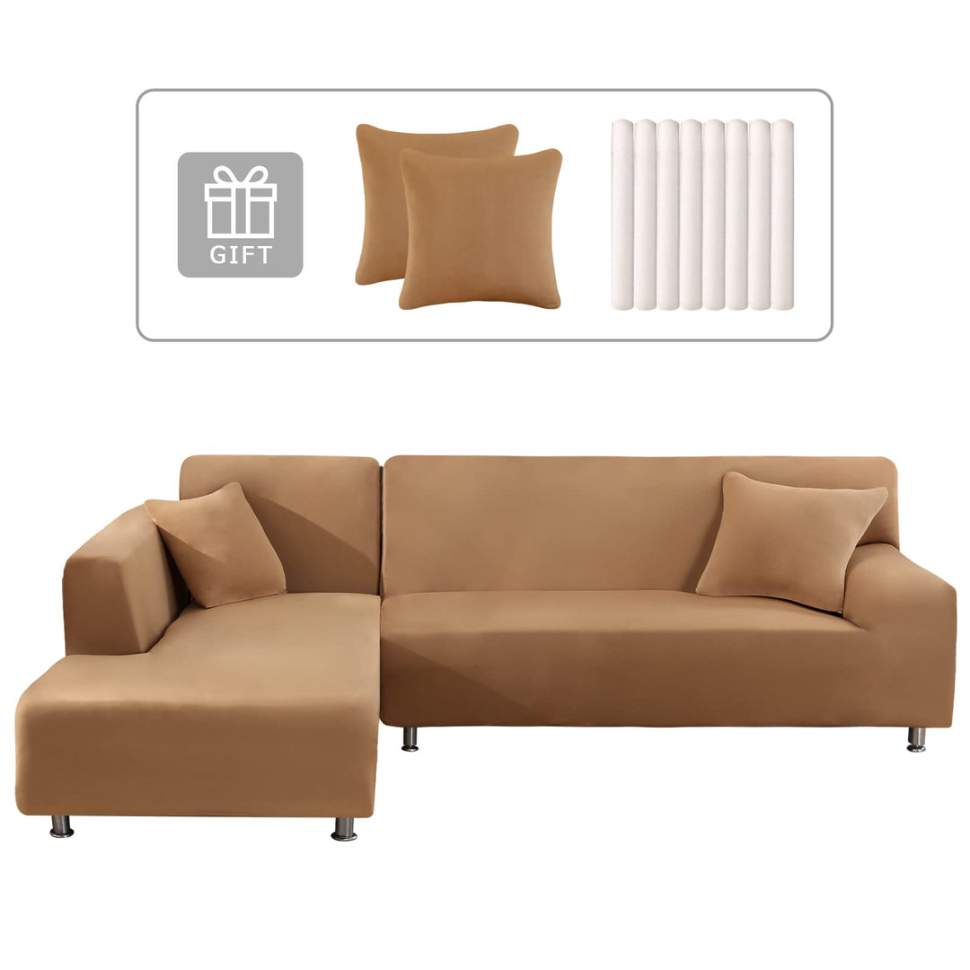 Sofabezug Ecksofa L Form Sofa Überwürfe Stretch Sofabezug L Form Rechts oder Links mit Zwei Kissenbe