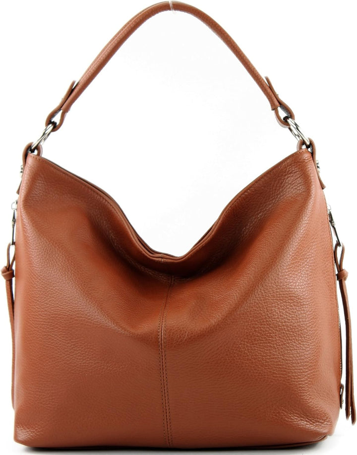 modamoda de Damen Schultertasche, Leder T160 Cognac2021, Cognac2021