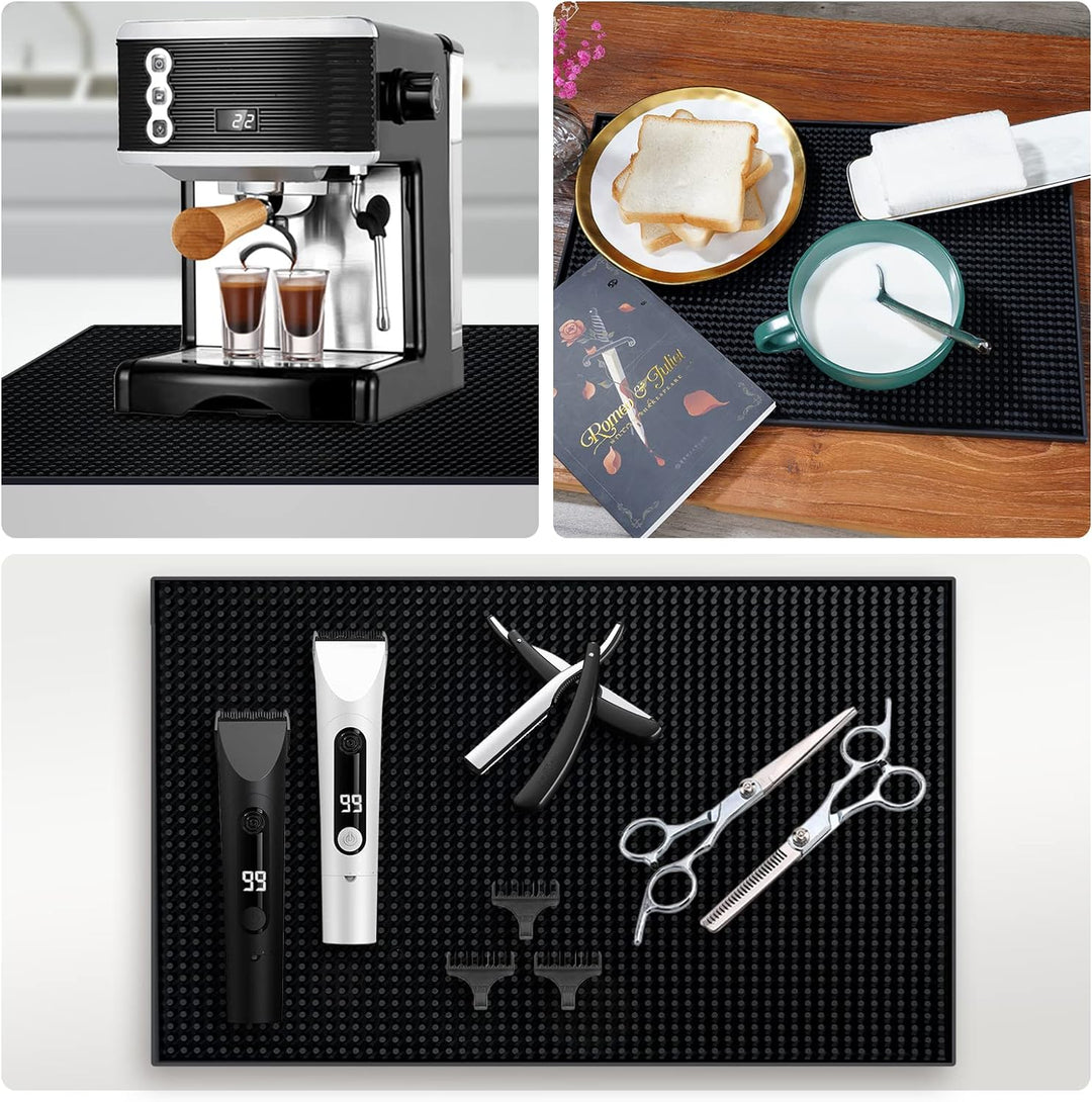 Bar-Servicematte für Cocktail-Barkeeper, PVC, 45,7 x 30,5 cm, Schwarz, 2 Stück