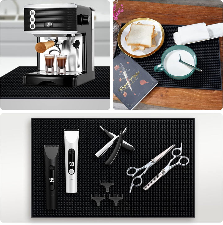 Bar-Servicematte für Cocktail-Barkeeper, PVC, 45,7 x 30,5 cm, Schwarz, 2 Stück