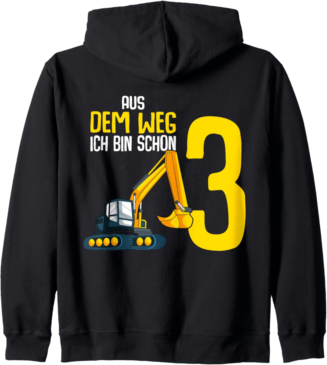 3. Geburtstag Bagger Baggerfahrer 3 Jahre Kinder Junge Kapuzenjacke